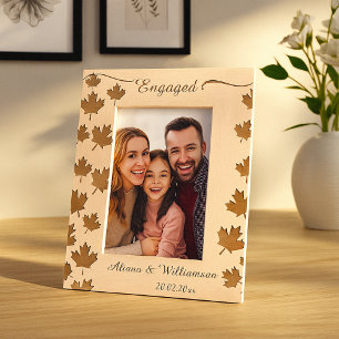 Engagement Photo Frame With Leaves Keepsake 