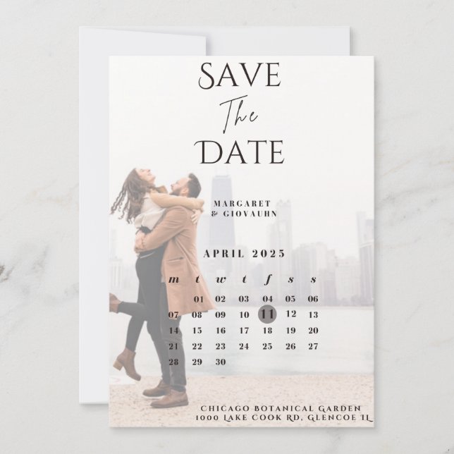 Engagement Photo Inspired Save The Date  (Front)