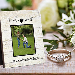 Engagement photo memory custom rustic plaque