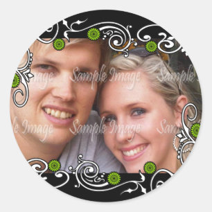 Engagement photo PERSONALIZE Classic Round Sticker