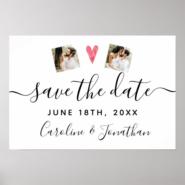 Engagement Photo Prop Sign For Save the Date (Front)