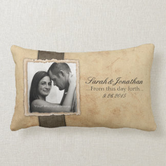 Engagement Photo Rustic Vintage Wedding Lumbar Cushion
