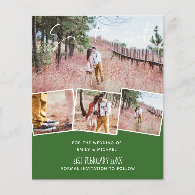 Engagement Photo Save the Date Custom Colour BUDGE (Front)