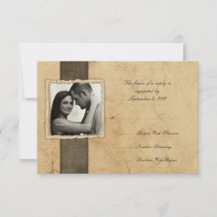 Engagement Photo Vintage Wedding RSVP Card
