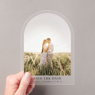 Engagement Photo Wedding Arch Save The Date Acrylic Invitations
