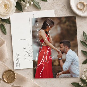 Engagement Photo Wedding Save The Date Announcement Postcard