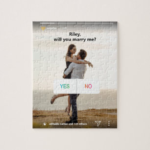 Engagement Proposal Social Media Yes/No Unique Fun Jigsaw Puzzle
