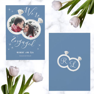 Engagement Ring Couple's Photo We're Engaged Announcement