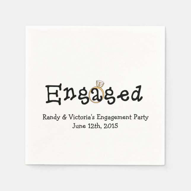 Engagement Ring Engagement Party Paper  Napkins (Front)