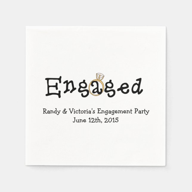 Engagement Ring Engagement Party Paper  Napkins (Front)
