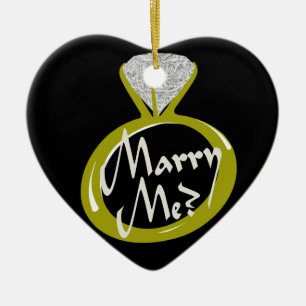 Engagement Ring "Marry Me" Ceramic Tree Decoration
