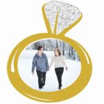 Engagement Ring Photo ornament Photo Sculpture Decoration<br><div class="desc">Add your favourite photo to this photo engagement ring ornament.  Perfect keepsake for your 1st Christmas tree and makes a great gift for family.</div>