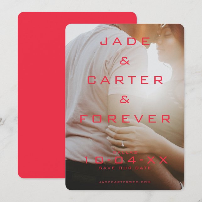 Engagement Ring Save the Date Card (Front/Back)
