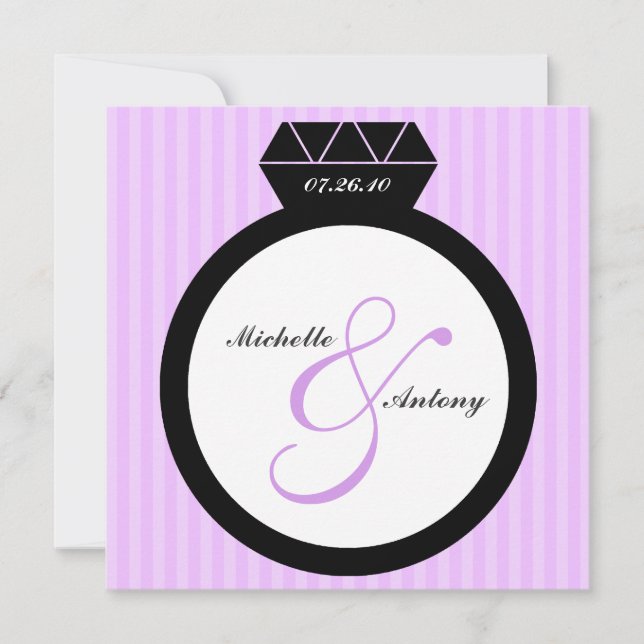 Engagement Ring Save the Date Invitations (Front)