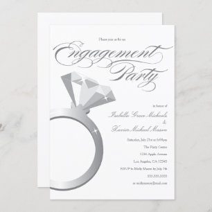 Engagement Ring - White   Engagement Party Invite