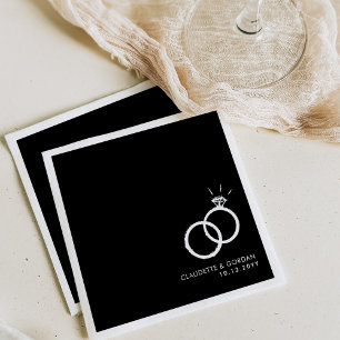 Engagement Rings Engagement Party Black Napkin