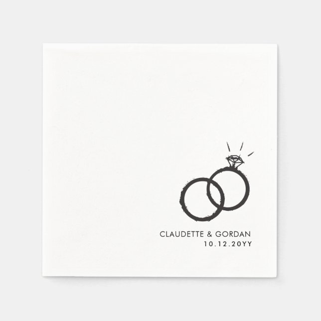Engagement Rings | Engagement Party Script  Napkin (Front)