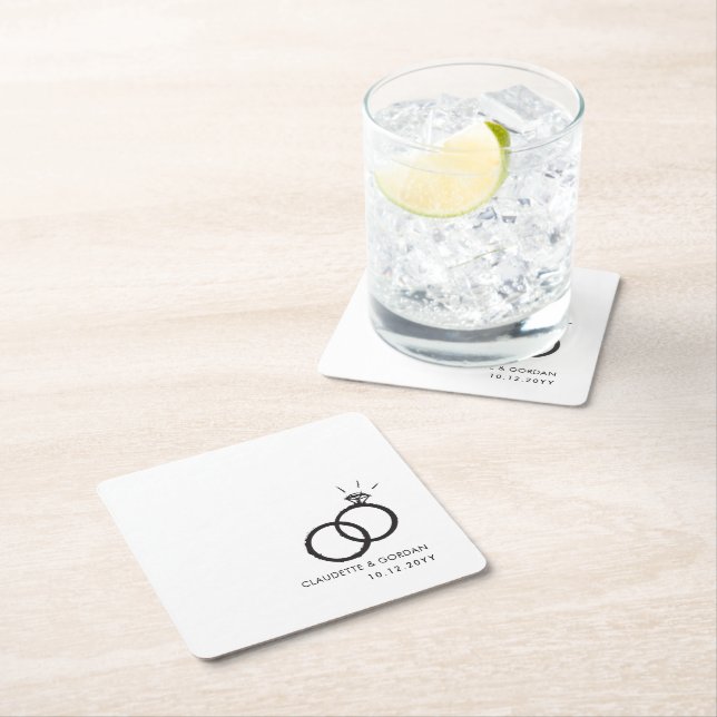 Engagement Rings | Engagement Party Script  Square Paper Coaster (Insitu)