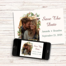 Engagement Save The Date Boho Floral Arch Photo