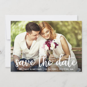 Engagement Save The Date Modern Photo Invitation