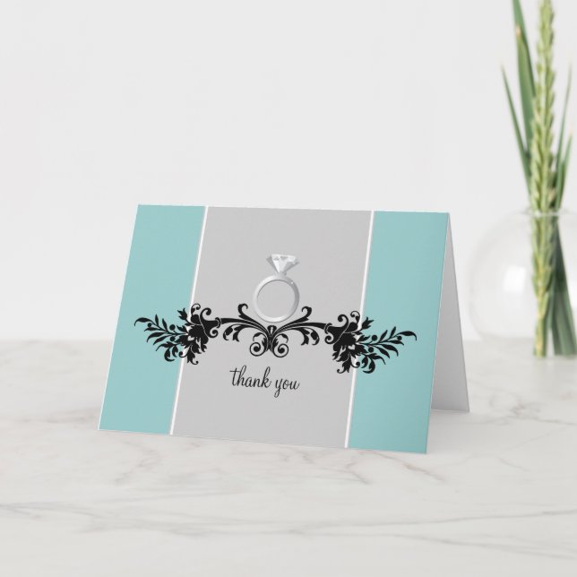 Engagement Shower Thank You Cards {Teal} (Front)