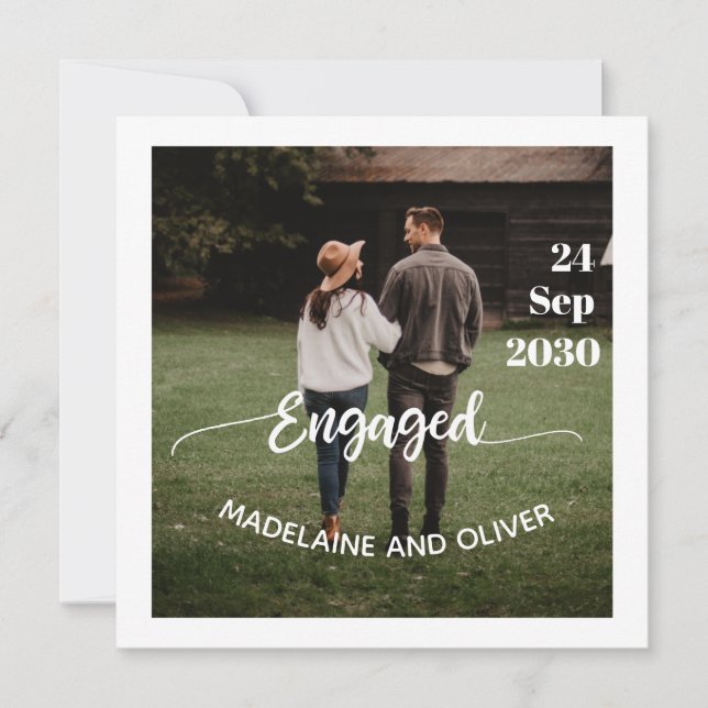 Engagement Simple Photo Modern  Invitation (Front)