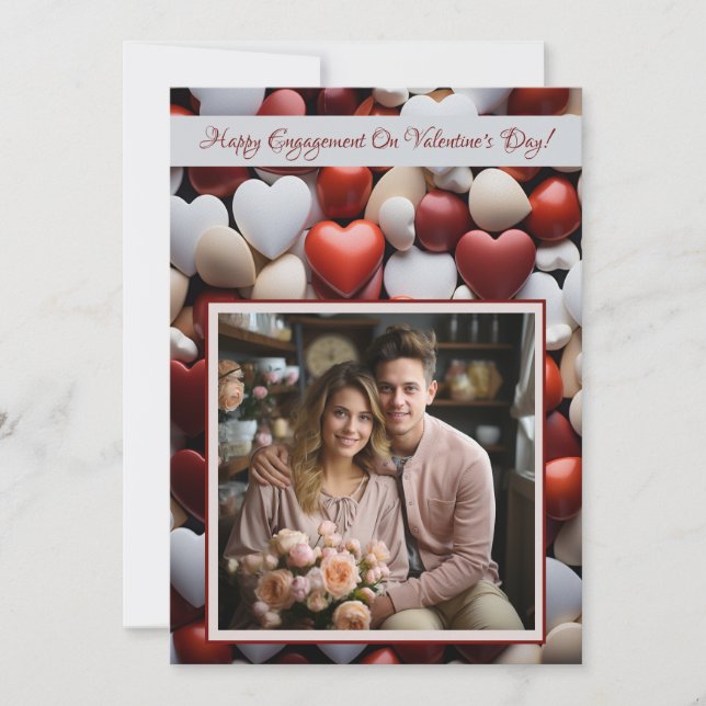 Engagement Valentine's Day Lovecore Personalised 2 Card (Front)