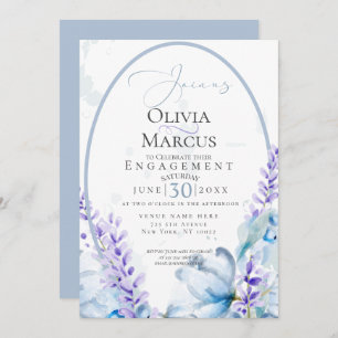 ENGAGEMENT   Watercolor Lavender - Dusty Blue Invitation