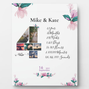 Engagement Wedding Anniversary Photo collage  Plaque