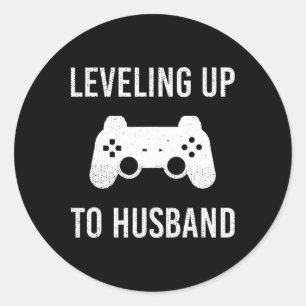 Engagement Wedding For Groom Video Game Lovers Classic Round Sticker