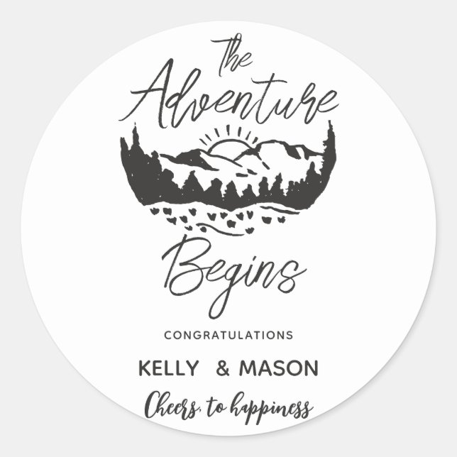 Engagement Wedding Gifts Personalised  Classic Round Sticker (Front)