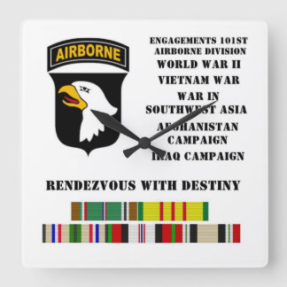 Engagements of the 101st airborne division square wall clock