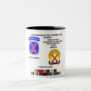 Engagements of the 10th Mountain division Two-Tone Coffee Mug