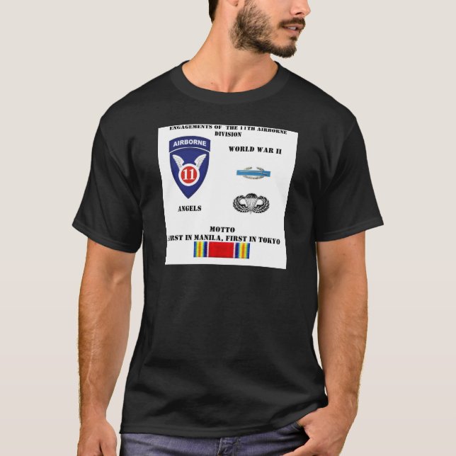 Engagements of  the 11th Airborne Division T-Shirt (Front)