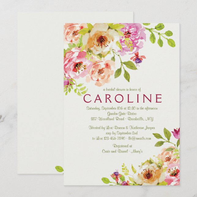 Engaging Floral Invitation (Front/Back)