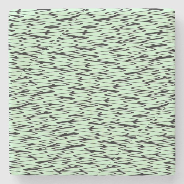 Engaging Mint Green Dynamic  Stone Coaster (Front)