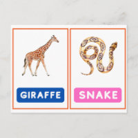 Engaging Wild Animal Flashcards ,Panda,Koala,Snake