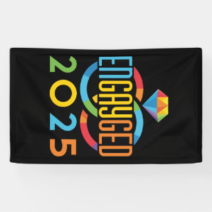 Engayged 2025 Gay Engagement LGBTQ Rainbow Banner