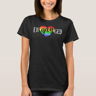 Engayged Gay Engagement Lgbtq I Said Yaaas Lesbia T-Shirt