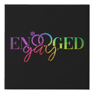 Engayged LGBT Pride Engaged Gay Lesbian Wedding Faux Canvas Print