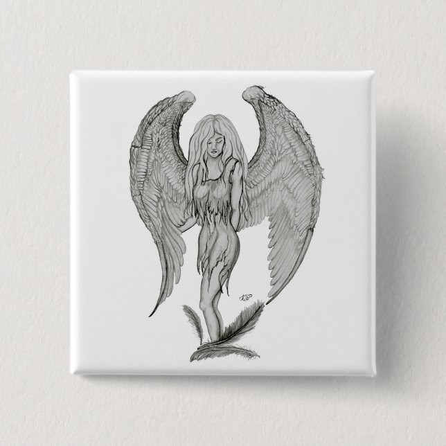 Engel - Black and white design 15 Cm Square Badge (Front)