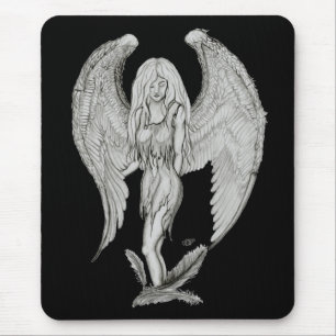 Engel - Black and white design Mouse Mat