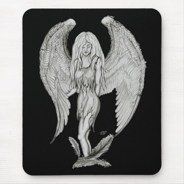 Engel - Black and white design Mouse Mat (Front)