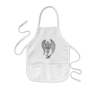 Engel Bleistiftzeichnung Black and white Design Kids Apron