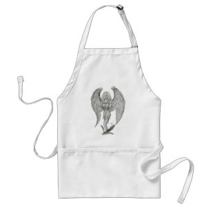 Engel Bleistiftzeichnung Black and white Design Standard Apron