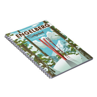 Engelberg Switzerland ski poster Notebook