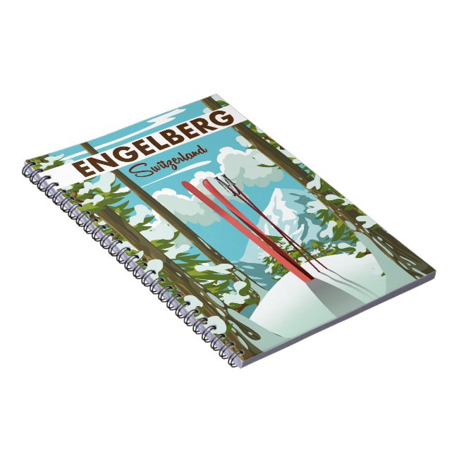 Engelberg Switzerland ski poster  Notebook (Right Side)