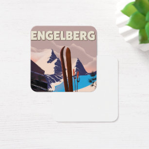 Engelberg Switzerland Ski travel poster