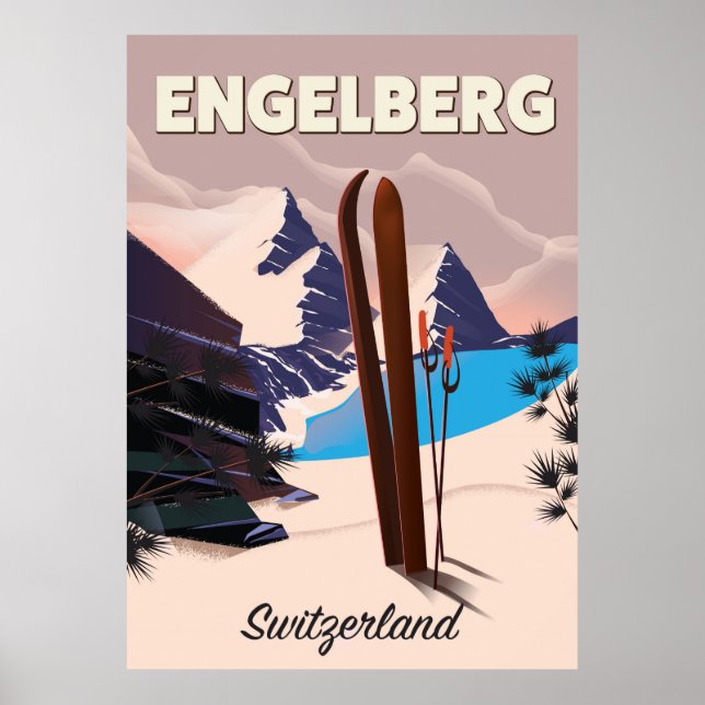 Engelberg Switzerland Ski travel poster (Front)