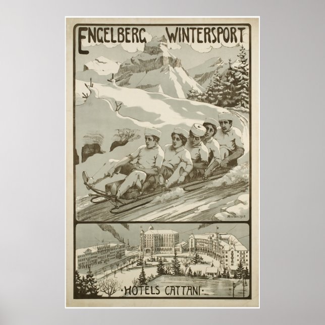 Engelberg Wintersport,Switzerland,Ski Poster (Front)